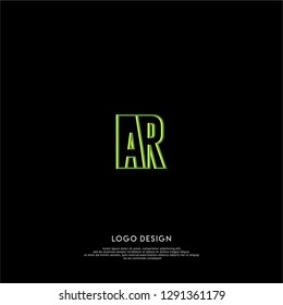 abstract geometric elegant AR logo letters design concept