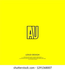 abstract geometric elegant AU logo letters design concept