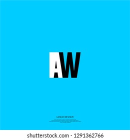 abstract geometric elegant AW logo letters design concept