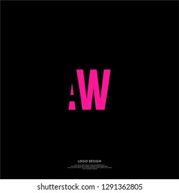 abstract geometric elegant AW logo letters design concept