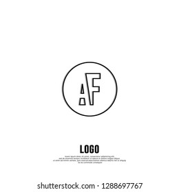 abstract geometric elegant circle AF logo letters design concept