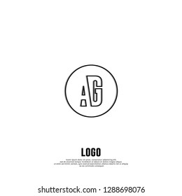 abstract geometric elegant circle Ag logo letters design concept