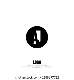 abstract geometric elegant circle AJ logo letters design concept