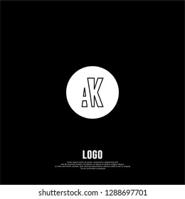 abstract geometric elegant circle AK logo letters design concept