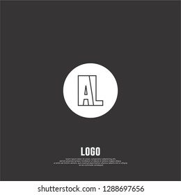 abstract geometric elegant circle AL logo letters design concept