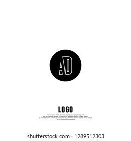 abstract geometric elegant circle AO logo letters design concept