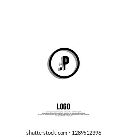 abstract geometric elegant circle AP logo letters design concept