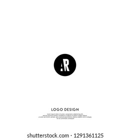 abstract geometric elegant circle AR logo letters design concept