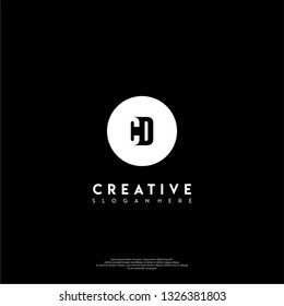 abstract geometric elegant circle CD logo letters design concept in shadow shape