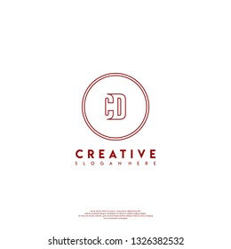 abstract geometric elegant circle CD logo letters design concept in shadow shape