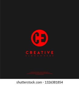 abstract geometric elegant circle CE logo letters design concept in shadow shape