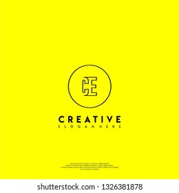 abstract geometric elegant circle CE logo letters design concept in shadow shape
