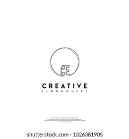 abstract geometric elegant circle CE logo letters design concept in shadow shape