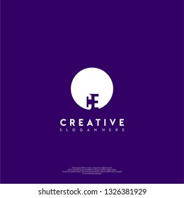 abstract geometric elegant circle CE logo letters design concept in shadow shape