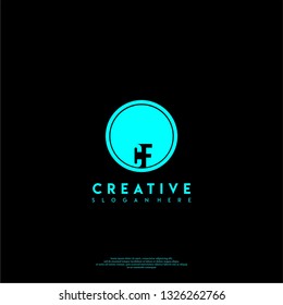 abstract geometric elegant circle CF logo letters design concept in shadow shape