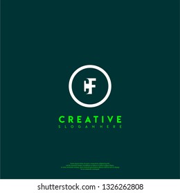 abstract geometric elegant circle CF logo letters design concept in shadow shape