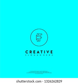 abstract geometric elegant circle CF logo letters design concept in shadow shape