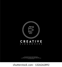 abstract geometric elegant circle CF logo letters design concept in shadow shape