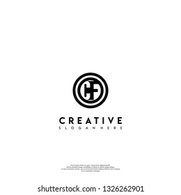 abstract geometric elegant circle CF logo letters design concept in shadow shape