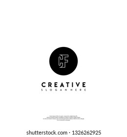 abstract geometric elegant circle CF logo letters design concept in shadow shape