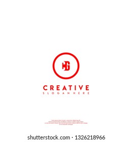 abstract geometric elegant circle CG logo letters design concept in shadow shape