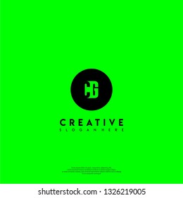abstract geometric elegant circle CG logo letters design concept in shadow shape