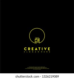 abstract geometric elegant circle CG logo letters design concept in shadow shape