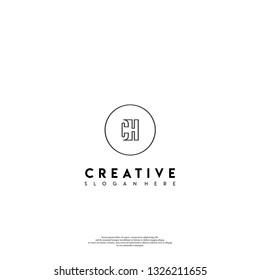 abstract geometric elegant circle CH logo letters design concept in shadow shape