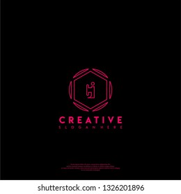 abstract geometric elegant circle CI logo letters design concept in shadow shape