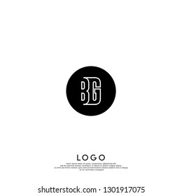 abstract geometric elegant circle lines BG logo letters design concept in shadow shape
