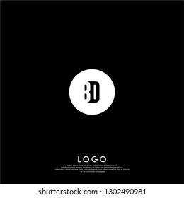 abstract geometric elegant circle lines BK logo letters design concept in shadow shape