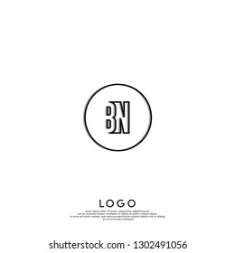 abstract geometric elegant circle lines BK logo letters design concept in shadow shape