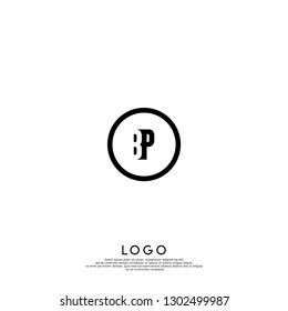 abstract geometric elegant circle lines BK logo letters design concept in shadow shape