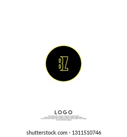 abstract geometric elegant circle lines BZ logo letters design concept in shadow shape