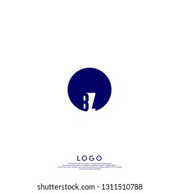abstract geometric elegant circle lines BZ logo letters design concept in shadow shape