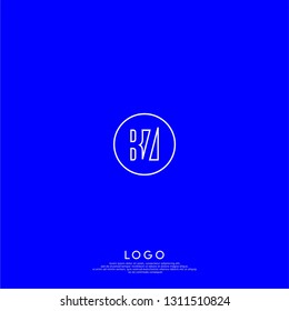 abstract geometric elegant circle lines BZ logo letters design concept in shadow shape