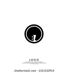 abstract geometric elegant circle lines BZ logo letters design concept in shadow shape