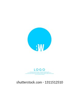 abstract geometric elegant circle lines BW logo letters design concept in shadow shape