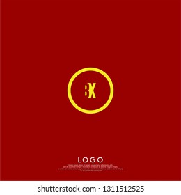 abstract geometric elegant circle lines BX logo letters design concept in shadow shape