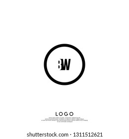 abstract geometric elegant circle lines BW logo letters design concept in shadow shape