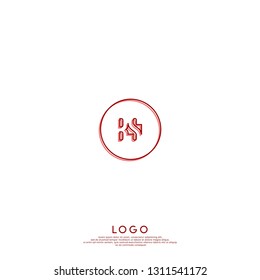 abstract geometric elegant circle lines BS logo letters design concept in shadow shape