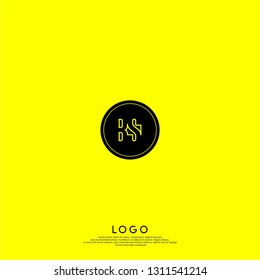 abstract geometric elegant circle lines BS logo letters design concept in shadow shape