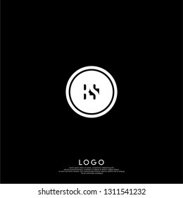 abstract geometric elegant circle lines BS logo letters design concept in shadow shape