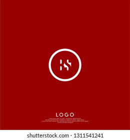 abstract geometric elegant circle lines BS logo letters design concept in shadow shape
