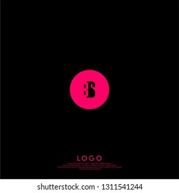 abstract geometric elegant circle lines BS logo letters design concept in shadow shape