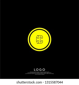 abstract geometric elegant circle lines CC logo letters design concept in shadow shape