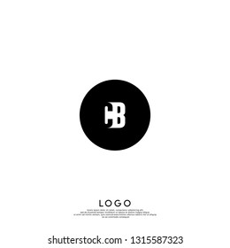 abstract geometric elegant circle lines CB logo letters design concept in shadow shape