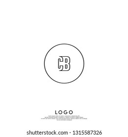 abstract geometric elegant circle lines CB logo letters design concept in shadow shape