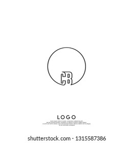 abstract geometric elegant circle lines CB logo letters design concept in shadow shape