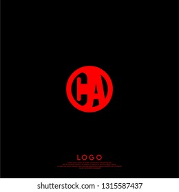 abstract geometric elegant circle lines CA logo letters design concept in shadow shape